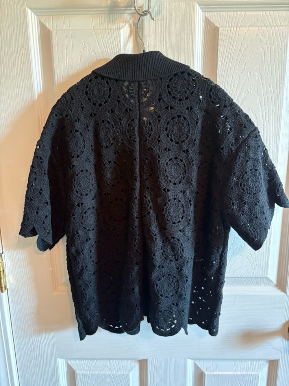 Abercrombie & Fitch Black Crochet Short Sleeve Cardigan - Picture 4 of 4